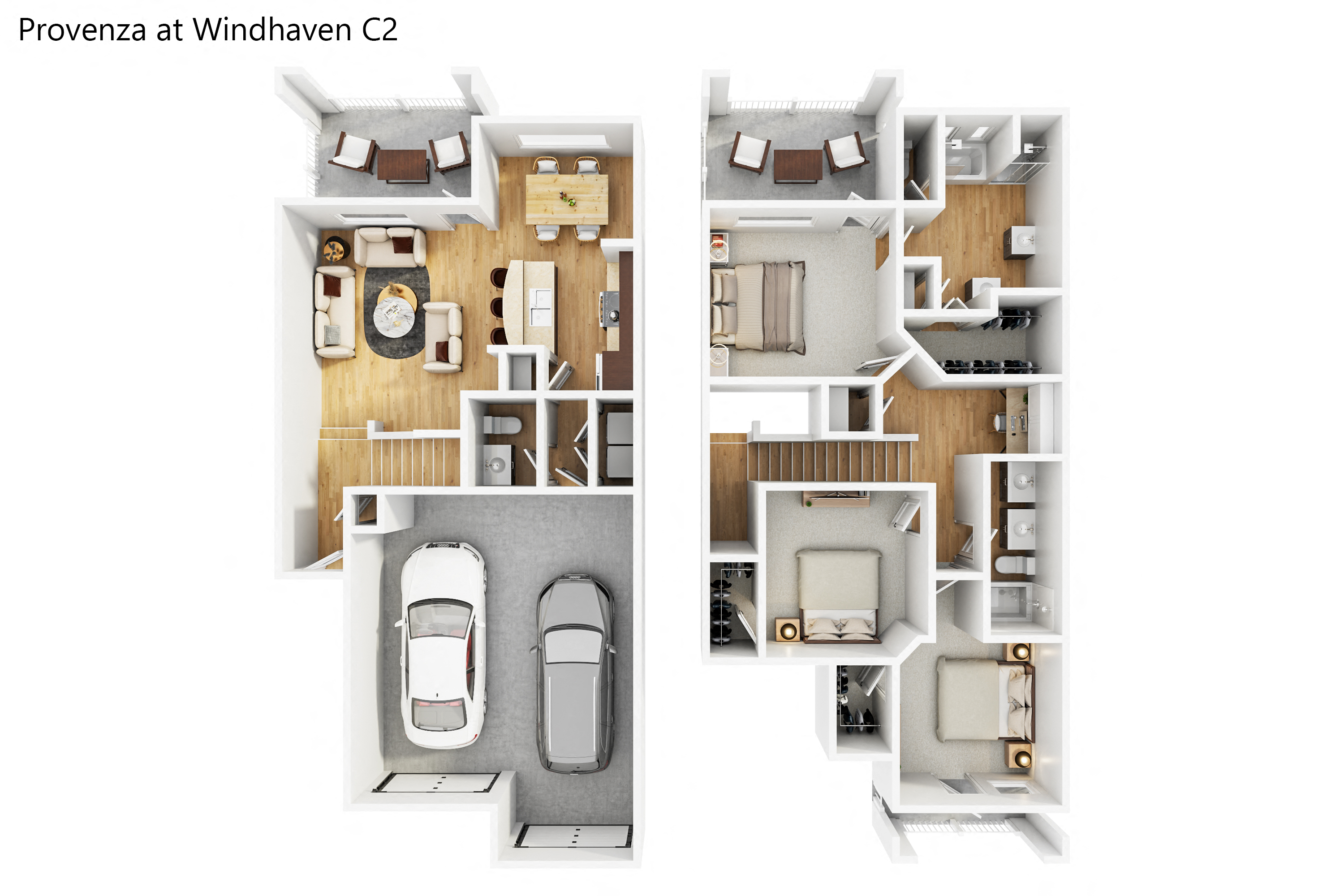 Floor plan for 3 beds, 2.5 baths, 1710 sqft